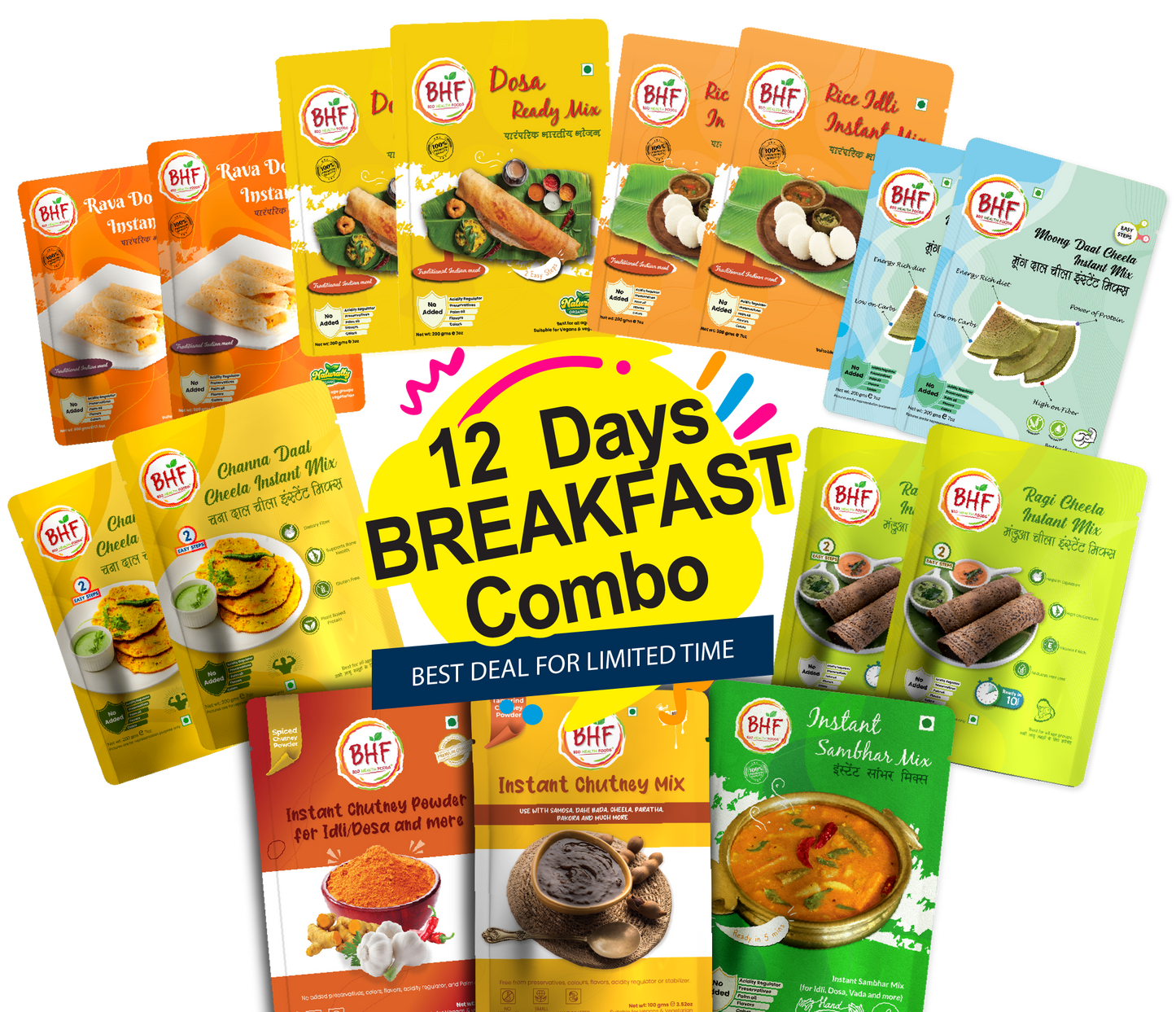 BHF Instant Breakfast Kit - 12 Day Pack (Total 3.4Kgs)