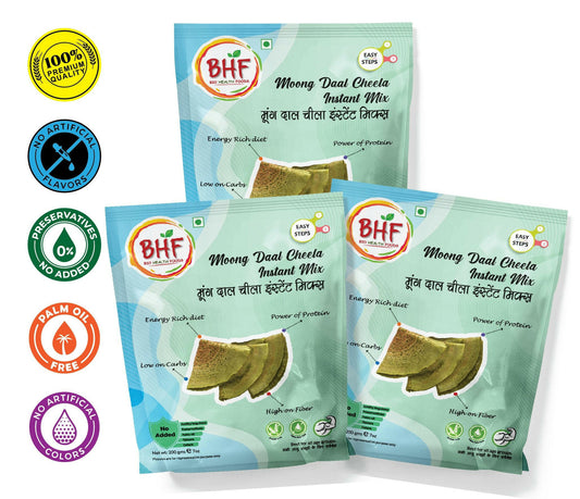 BHF Instant Moong dal Chilla - Pack Of 3 (Total 600gms)