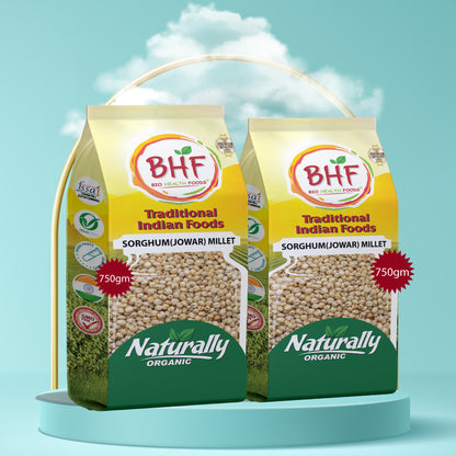 BHF Jowar/Sorghum Millets 1,5 kg I 100% gereinigd, natuurlijk biologisch